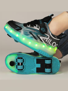 Light Up Rolling Shoes Invisible 4 Wheels Auto-retractable Childrens Skates
