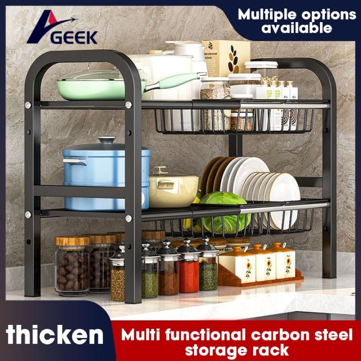 GEEK-Multi-Functional Kitchen Storage Rack Three-Tier Large Capacity ...