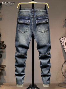LIANSENNIAO | Quần Jeans Nam Đa Ngăn Ôm Sát