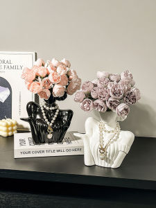 Elegant Flower Vase Decorative Piece Living Room TV Cabinet Artistic Luxury Tabletop Decoration Nordic Style Ceramic Craft