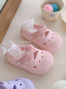 Giày Công Chúa Cho Bé Gái Mùa Hè Giày Đế Bằng Đính Nơ Giày Đi Biển Cho Trẻ Em Giày Đế Bằng EVA Thoải Mái Cho Bé Gái