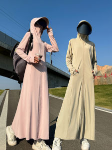 Womens Long Breathable Ice Silk UV Protection Clothing Summer 2025 New Style Full Body Sunshade Outerwear Korean Style Zipper