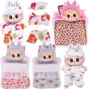สําหรับ Labubu ตุ๊กตาอุปกรณ์เสริม MINI ถุงนอน PAJAMA Eye Mask 15-17 ซม.Labubu Kpop ตุ๊กตา Idol Plush หมอนตุ๊กตาเครื่องประดับ