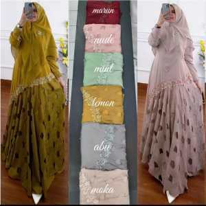 REALPICT COD GAMIS SYARI BAHAN FULL CERUTY MIX RENDA BRUKAT SWAROSKY LD 110 PB 140 TERBARU PREMIUM BEST SELLER