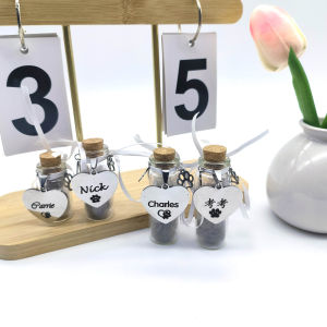 Customized Pet Hair Memorial Jar Can Hold Hair Skin Ashes Teeth Stainless Plate With Engraved Name Pet Lost Gift Dog And Cat Memorial Gift