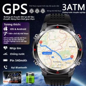 Đồng Hồ Thông Minh Thể Thao GPS Chuyên Nghiệp Mới Năm 2025 Dành Cho Nam Theo Dõi Chạy Bộ Bơi Lội Ngoài Trời Với La Bàn Máy Đo Độ Cao Theo Dõi Nhịp Tim Chống Nước 3ATM