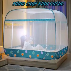 Màn Chụp  Mùng Chụp Đỉnh Vuông Cao Cấp Mộc Miên 18mx2m - 1 cửa ( video  hình thật )