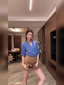 YUEZHONGWEI | Blue V-neck Long Sleeve UV Protection Light Summer Shirt
