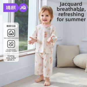 JoynCleon | Cotton Class A 7/8 Sleeve Baby Pajama Set For Summer Air Conditioned Rooms