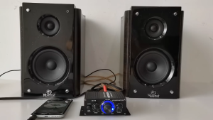 NEW COD Lepy AK-170 Ampli Amplifier Mini Stereo Digital Audio Car Hi-Fi Treble Bass With Adaptor 12V
