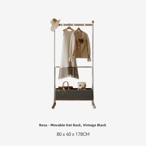 Living Room Mobile Stainless Steel Mirror Coat Rack