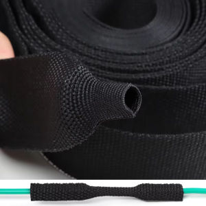 Heat Shrink Braided Sleeve Shrinkage Ratio 2:1 / Auto Wire Harness Loom Tube / Flexible Car Cable Wrap Electrical Protection