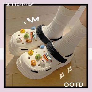 LHSunshine สินค้าเข้าใหม่พร้อมจัดส่ง รองเท้าแตะรัดส้นแฟชั่น ทรงฮอตฮิตโดนใจ สีสวยพร้อมให้เลือกซื้อถึง 6 สี แถมฟรีตัวติดสุดน่ารักให้ลูกค้าไว้ครีเอทลุคกันตามใจชอบ งานดีๆที่อยากแนะนำ พิกัดตะกร้าเลย