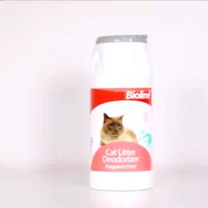 Bioline ผงระงับกลิ่นทรายเเมว ผงโรยกำจัดกลิ่นเหม็นจากฉี่และอึแมว ยืดอายุทราย Bioline Cat Litter Deodorizer 425g- BL(2036)