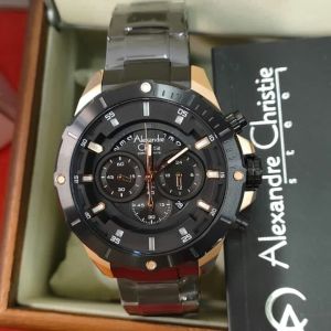 (BISA COD) Jam Tangan Pria Alexandre Christie AC 6529 AC6529 Original Garansi Resmi 1 Tahun - Stainless Steel Stainless Steel Chronograph Watch Warna Black Dan Silver Black - Lazada
