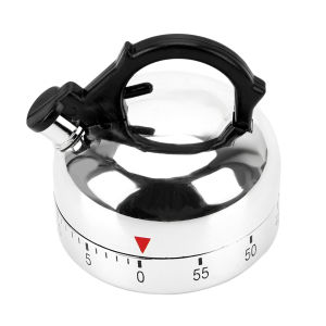 60 Minutes Kitchen Timer Cooking Reminders Tools Plastic Mechanical Timer Kettle Shape Countdown Alarm Reminder