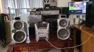 DÀN TRUNG JVC MX-GC5 ĐIỆN 120V HÁT QUA ĐIỆN THOẠI MÁY TÍNH USB ÂM THANH CỰC CHẤT KARAOKE TỐT