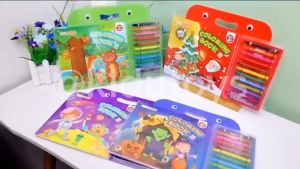 Buku Mewarnai Anak 30 Halaman Bonus Crayon 12 Warna Bahan Tebal Mudah Tenteng Coloring Book With Crayon Kidu Toys