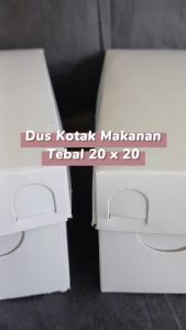 Dus kotak makanan tebal 20x20 / dus makanan nasikue bolu / dus kotak putih polos tebal [ECERAN] Material Paper Dengan Autolock Kemasan Makanan Eceran - Lazada