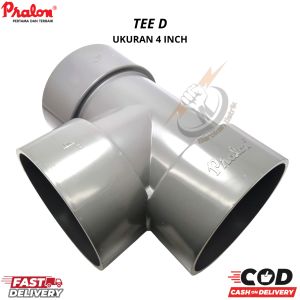 Tee Pipa 4 in PVC /Tee 4" T 4"(merek PRALON)Bahan PVC Tebal Seperti RUCIKA/T TE4" sambungan cabang 3