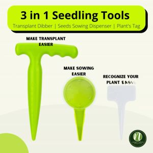 Neugro Alat Menyemai Benih Alat Penanaman Seedling Tools Set Seeds Sowing Dispenser Transplant Dibber Plant Tag Transplant Seedlings 泥土打洞器 播种器