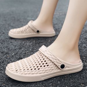 Mens Summer 2025 Korean Style Hole Hole Shoes Outdoor Wear Massage Bottom Health Dual Wear Anti-Slip Beach Shoes