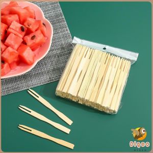 Digeo Bamboo Fork Small Fork for Siomai Takoyaki Fishball Fruits Salads Desserts 100 pcs