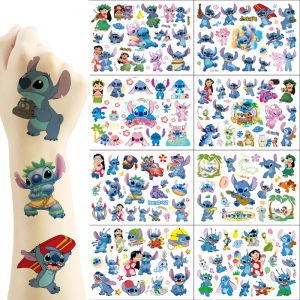 ZEEMIN Disney Stitch Tattoo Sticker Random 2pcs Anime Movie Lilo Stitch Waterproof Kawaii Cartoon Sticker Kids Girls Birthday Toy Gift
