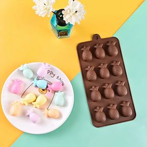 แม่พิมพ์ ซิลิโคน สับปะรด 12 ช่อง (สีแรนดอม)