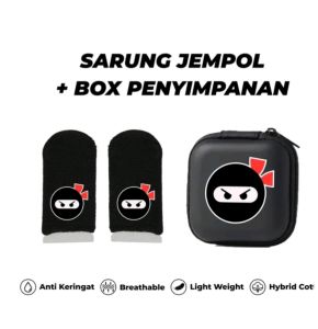 sarung jempol gaming ninjayu dan Poch box penyimpanan cocok untuk bermain game anti keringat nyaman di pakai cocok untuk bermain game tampilan sangat keren  bikin kamu tambah pede bermain game