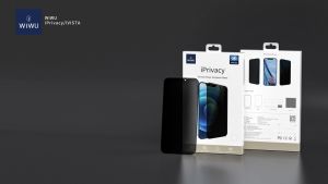 Kính cường lực chống nhìn trộm và bụi màng loa dành cho iPhone 16 15 14 13 12 11 Pro Max X Xs Max 14 15 16 Plus hiệu WiWu iPrivacy với góc nhìn bảo mật 28 độ độ mỏng 0.3mm vát cạnh 2.5D và độ cứng 9H