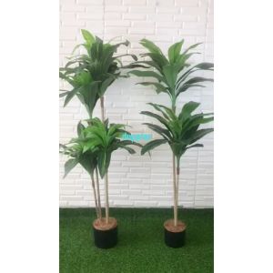 Pohon Plastik Tanaman Artificial Pandan Bali X4 T140 Latex Pot Dasar Hitam Dekorasi Ruang Tamu
