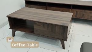 EGO 3.5ft Coffee Table Living Room with Drawer Meja Kopi with Open Storage Meja Ruang Tamu Side Meja Sisi Wooden Design