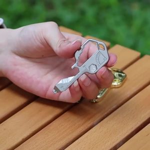 JUSTINLAU Multitool Key 24 In 1 Stainless Steel Key Ring Screwdriver Bottle Opener Portable Multi‑Purpose Household Hand Tools