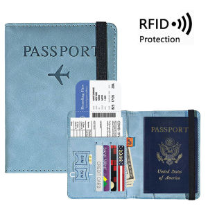 RFID Anti Theft Brush Passport Holder Vintage Business SIM Card ID Bank Passport Cover Travel Accessories Women Men Wallet Purse