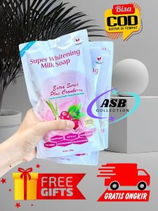 [ 3 PCS LEBIH HEMAT ] SABUN SUPER PEMUTIH SEREH PLUS CHANBERRY WHITENING MILK SOAP PENCERAH MUKA DAN TUBUH PRONTOK DAKI