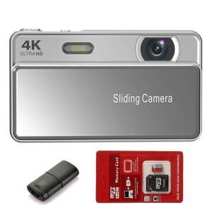 AMORUS | 4K Sliding Digital Camera CCD Campus 16X Zoom AF Auto Focus HD Camera for Photography Recording Integrated Student Card Machine