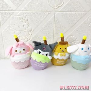 My Melody Kuromi Singing Plush Doll Pompompurin Cinnamoroll Birthday Gift Doll with Light Anak Patung
