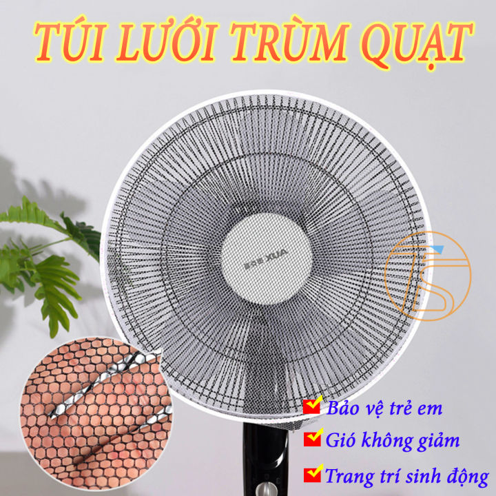 Túi lưới vải bọc lồng quạt máy bảo vệ an toàn cho bé từ size 40 cm và 45 cm, Trùm quạt máy
