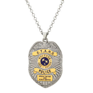 Bandai | Game Resident Evil Raccoon City Police Department Badge Necklace Metal STARS Neck Chain for Women Men Accessories Gifts