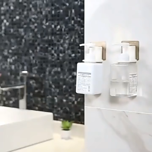 Bathroom Shampoo Bottle Holder Bottle Hook Hand Soap Wall Hook Bottle Rack Bottle Wall Mounted Self-Adhesive Shampoo Bottle Shelf Liquid Soap Shower Gel Organizer Hook Holder Shelves Hanger Bathroom Accessories