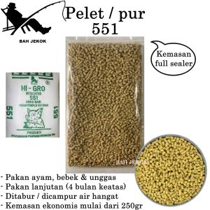 Pur babi 551 untuk pakan ayam Bangkok Petelur Pedaging Kampung Aduan Broiler dan unggas (250gr)