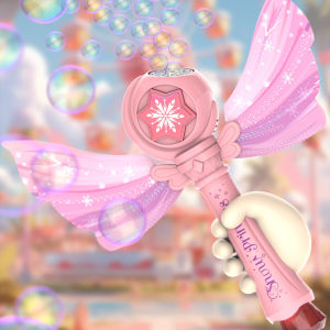 Snow Princess Bubble Wand with LED Lights & Music  2 Modes Leak-Proof Perfect for Kids Parties Outdoor Fun & Gifting