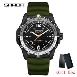 Sanda | SANDA Luxury Mens Solar-powered Watch Creative Quartz Dial Luminous Hands Waterproof Sport Student Wristwatch Innovative Design