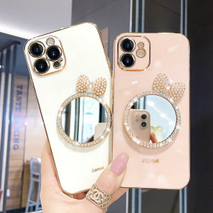FLOVEME Luxury Electroplate Cover for IPhone 14 Pro Max 14 Plus Case for IPhone 13 Pro Max IPhone 12 11 with Mirror Bowknot Cute Waterproof Phone Case