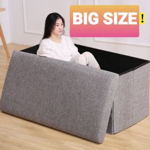 COD Sofa Kotak Box Bangku Penyimpanan Barang Bisa Didudukin Foldable Storage Container GRATIS PAKING BUBLE WRAB