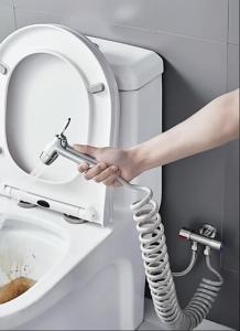 Bidet Sprayer Set for Toilet Handheld Cloth Diaper Sprayer with Bracket High Pressure Jet for Bathroom Cleaning
