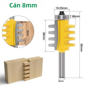 Dao Bào Gỗ Khớp Ngón Tay Trục 6mm/8mm/12mm Hợp Kim Tungsten Cobalt Dùng Cho Ghép Nối Ván Gỗ Tạo Rãnh Mộng Khắc Phay.