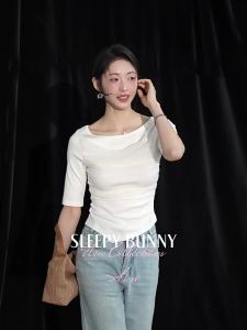 Slim Fit Round Neck Medium Sleeve T-Shirt