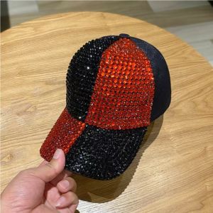 Two-Color Splicing Diamond-Studded Cap for Men and Women Shining Rhinestones Fashion Shopping Sunblock Baseball Cap
